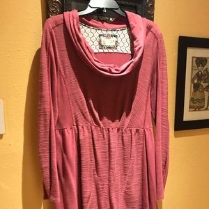 Anthropologie Alcott dusty pink dress - L